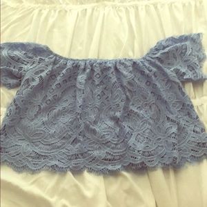 Off the shoulder lace crop top